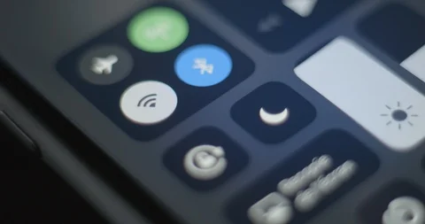 Smartphone networks switch on/off slow motion, 4K DCI PRORES HQ Stock Footage 94981111