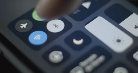 Smartphone networks switch on/off slow motion, 4K DCI PRORES HQ Видео 94981308