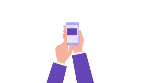 Smartphone new message animation. Mobile phone, online chat, Social network Stock Footage 263248734