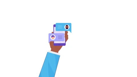 Smartphone new message animation. Mobile phone, online chat, Social network Stock Footage 263315520