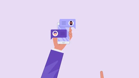Smartphone new message animation. Mobile phone, online chat, Social network Stock Footage 263454825