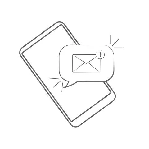 Smartphone with a new message on the screen. Chat, sms, tweet, instant messaging イラスト素材