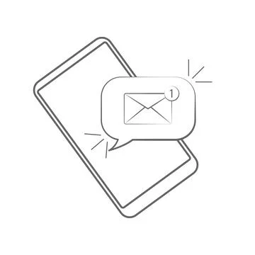 Smartphone with a new message on the screen. Chat, sms, tweet, instant messaging Stock Illustration