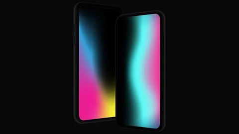 Smartphone New Model Mockup. Blank Models with Gradient Screen Stock Illustration