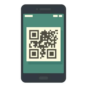 Smartphone new qr code icon, flat style 스톡 일러스트