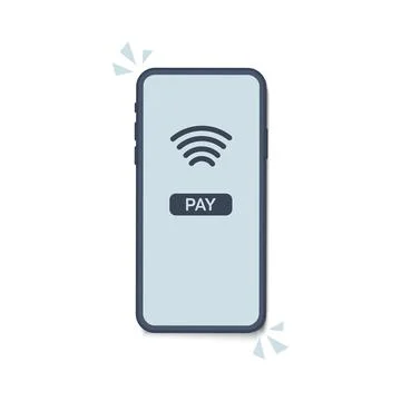 Smartphone with nfc function and mobile tag. Illustrazione stock