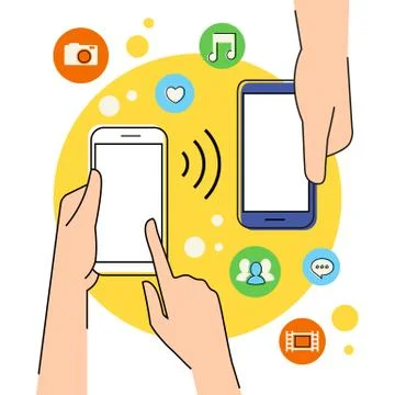 Smartphone with nfc function Stock Illustration