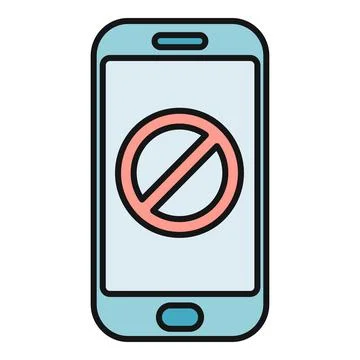 Smartphone with no entry sign icon Stock Illustration