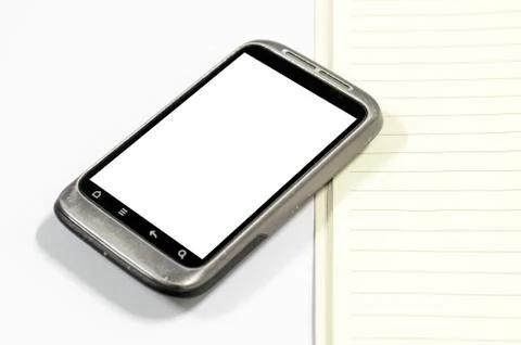 Smartphone with  note book Stock Photos