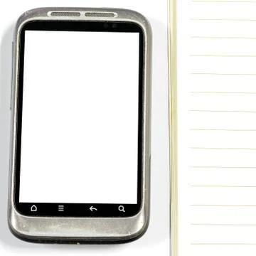Smartphone with  note book Stock Photos