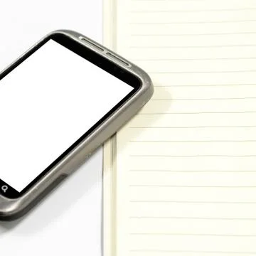 Smartphone with  note book Stock Photos