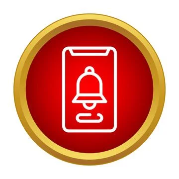Smartphone notification bell icon showing alert and reminder Stock Illustration