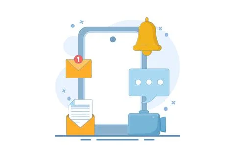 Smartphone notification concept with notification message Stock Illustration