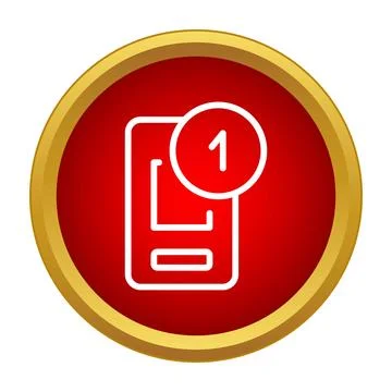 Smartphone notification icon indicating one unread message Stock Illustration