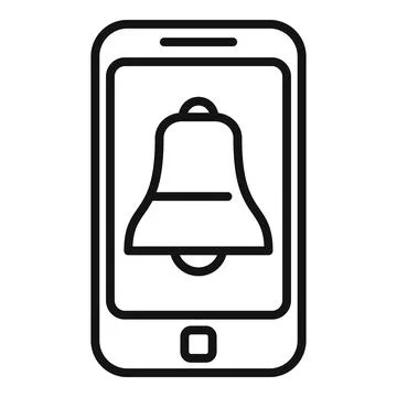 Smartphone notification icon outline vector. Home time Stock Illustration