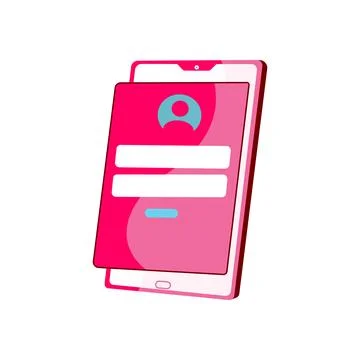 Smartphone with notification on the screen. Smartphone icon in isometric Stock Illustration