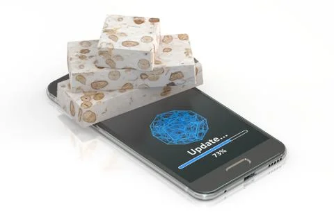 Smartphone nougat concept, 3D rendering Stock Illustration
