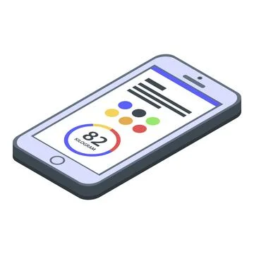 Smartphone nutritionist program icon, isometric style Stock Illustration