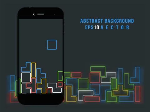 Smartphone on old video game background Stock Illustration