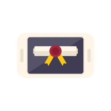 Smartphone online training icon flat vector. Web course Stockillustratie