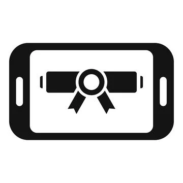 Smartphone online training icon simple vector. Web course Stockillustratie