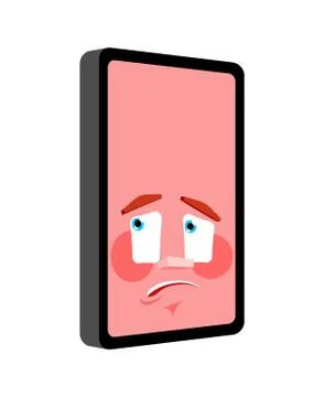 Smartphone oops emotion isolated. Phone confused. Mobile phone perplexed. sur Illustrazione stock