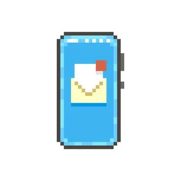 Smartphone with open paper envelope with unread letter on the screen Stock Illustration