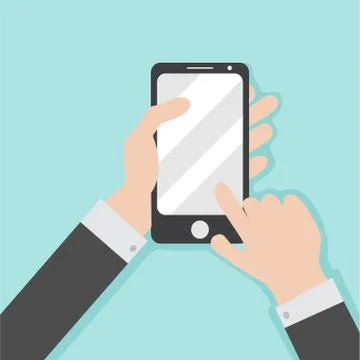 Smartphone Operating Hand Gesture Vector Illustration Graphic 库存插图
