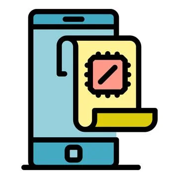 Smartphone operating system icon color outline vector Stock Illustration
