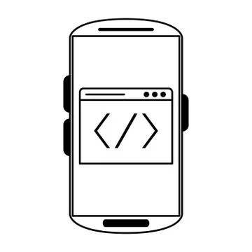 Smartphone operative system software in black and white 스톡 일러스트