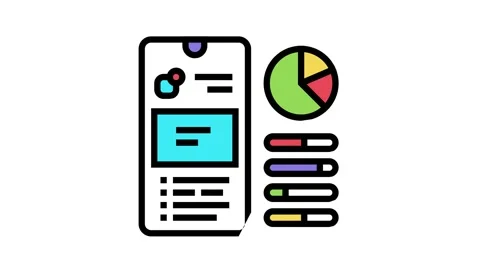 Smartphone optimize color icon animation Stock Footage 164055404