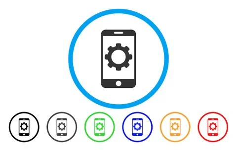 Smartphone Options Gear Rounded Icon Stock Illustration
