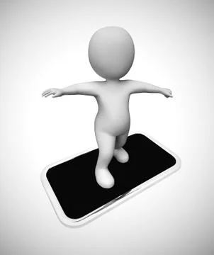 Smartphone or cellular mobile device for apps and internet - 3d illustration Stock Illustration