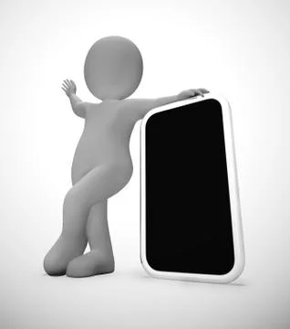 Smartphone or cellular mobile device for apps and internet Mockup - 3d illust 스톡 일러스트