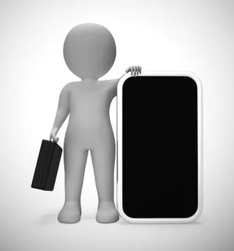 Smartphone or cellular mobile device for apps and internet Mockup- 3d illustr Stock Illustration