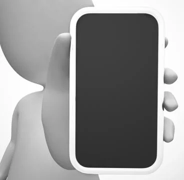 Smartphone or cellular mobile device for apps and internet - 3d Stock Illustration