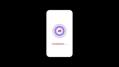 Smartphone or mobile phone charging animation with battery charge indicator.. Stock Footage 303069619