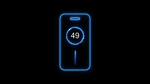 Smartphone or mobile phone charging animation with battery charge indicator.. Stock Footage 305166496