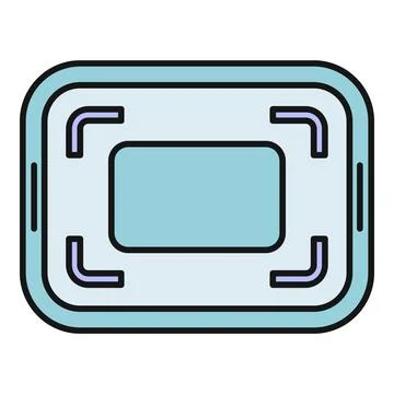 Smartphone or tablet screen with focus frame icon Illustrazione stock