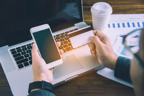 Smartphone Ordering and Payment - Concepts of Using Technology in Business Stock Photos