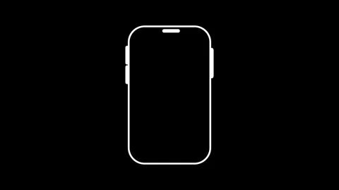 Smartphone outline animation on black background. Smartphone outline sleek .. Stock Footage 336896544