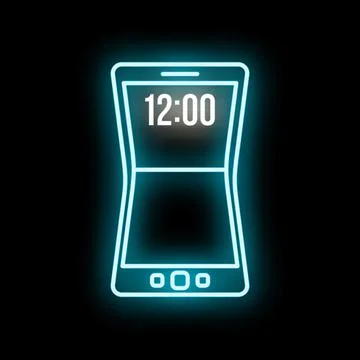 Smartphone outline displaying time concept on black background Stock Illustration