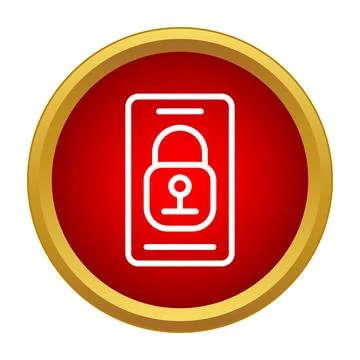 Smartphone with padlock icon indicating mobile security Stock Illustration