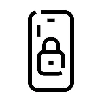Smartphone with padlock representing mobile security and data privacy Stock Illustration