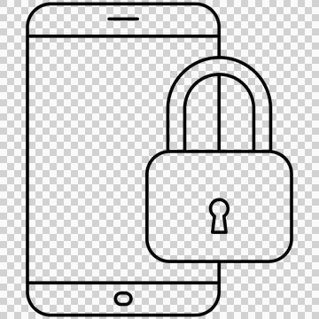 Smartphone with padlock security Stock Illustration