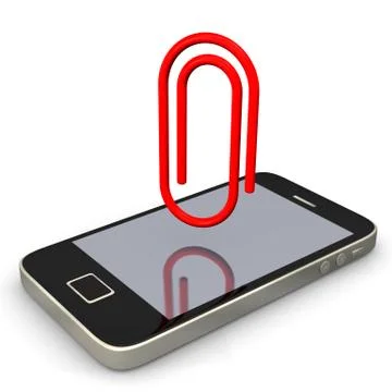Smartphone papperclip Illustrazione stock