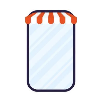 Smartphone with parasol ecommerce technology Illustrazione stock