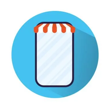 Smartphone with parasol ecommerce technology イラスト素材