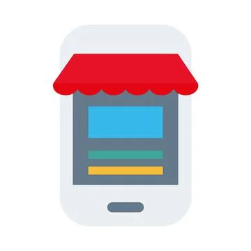 Smartphone with parasol flat style icon イラスト素材