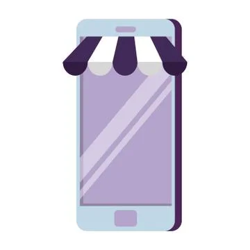 Smartphone with parasol icon Illustrazione stock